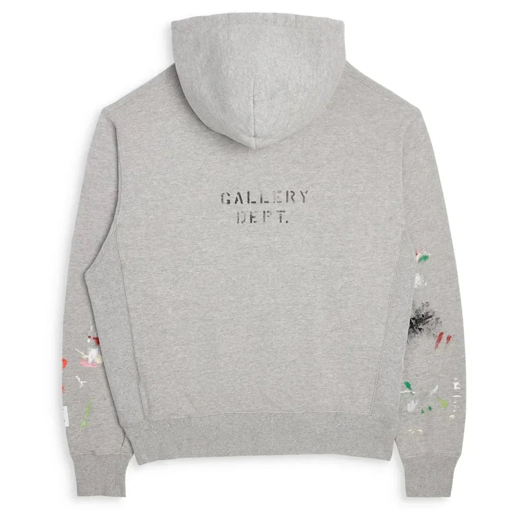 DEPT LOGO PAINTED HOODIE Heather Grey