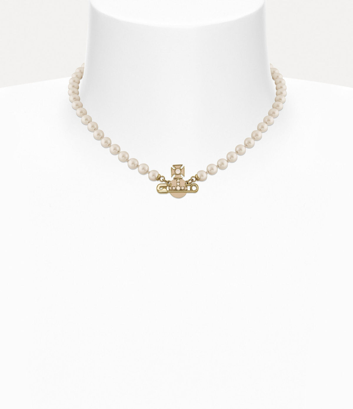 VIVIENNE WESTWOOD Kitty Pearl Necklace Brass(2 Colors)