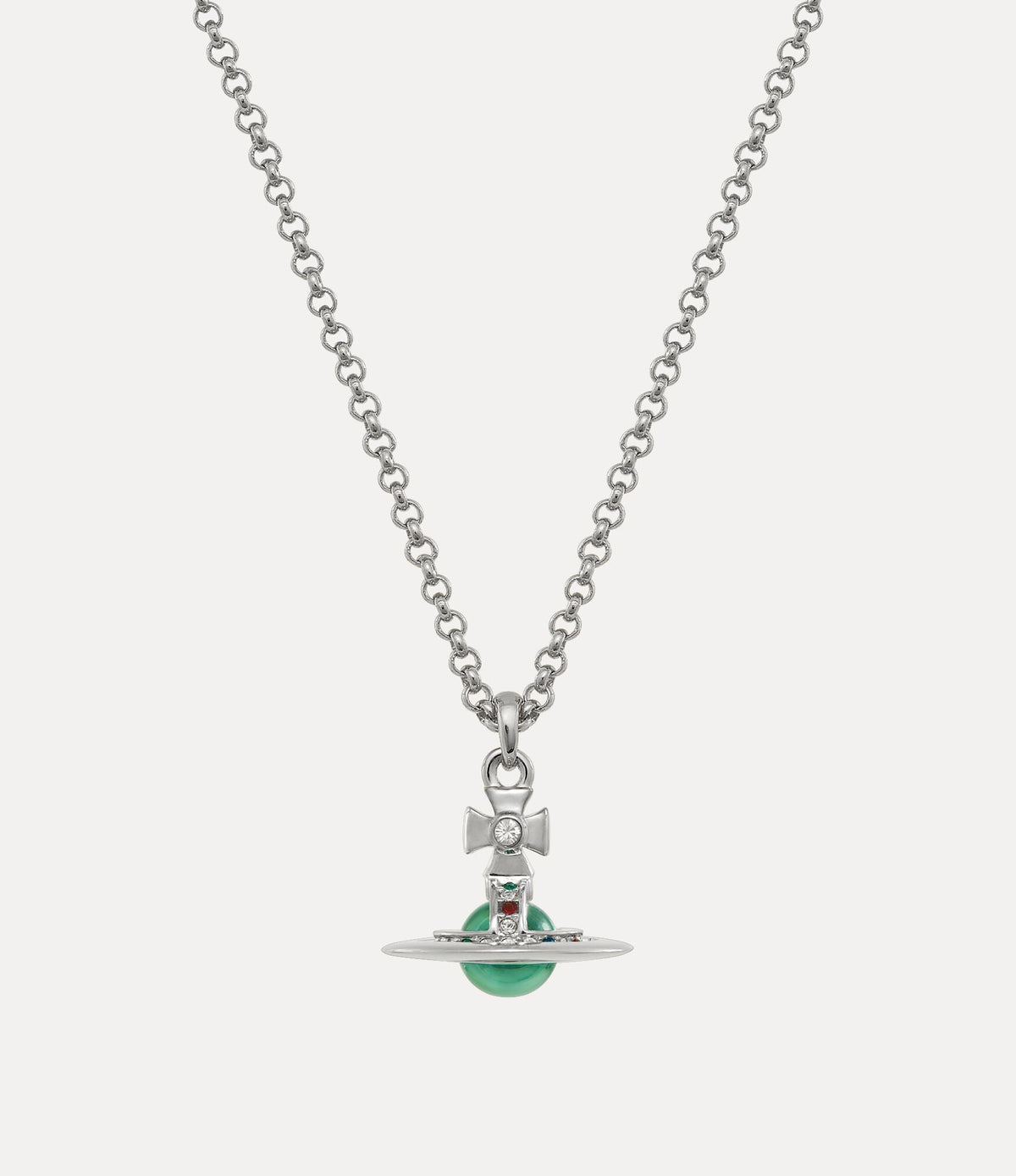 VIVIENNE WESTWOOD New orb pendant Brass(Petite/Silver/Green)