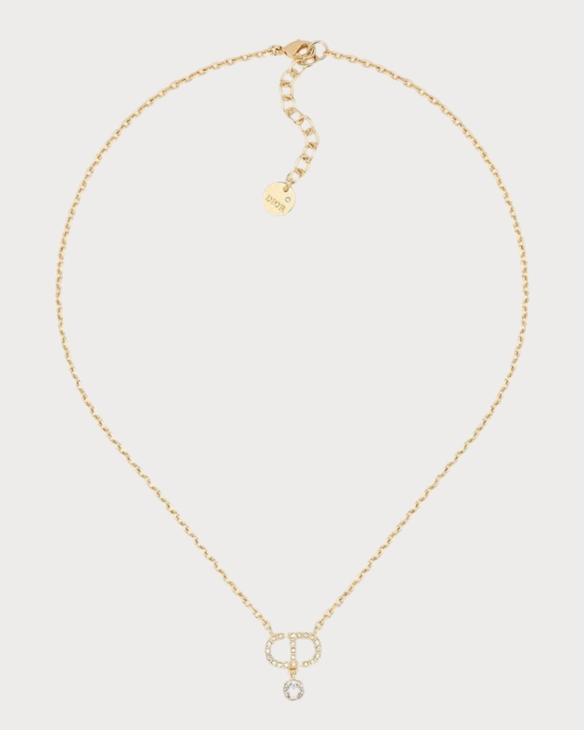 CHRISTIAN DIOR Petit CD Necklace Gold-Finish Metal(2 Colors)