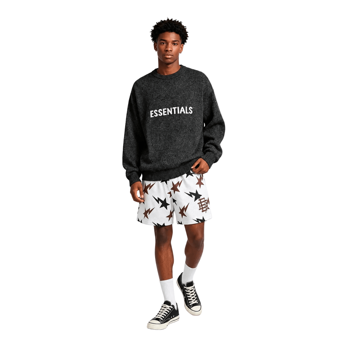 Eric Emanuel x BAPE EE Basic Core Short Cream Brown Navy