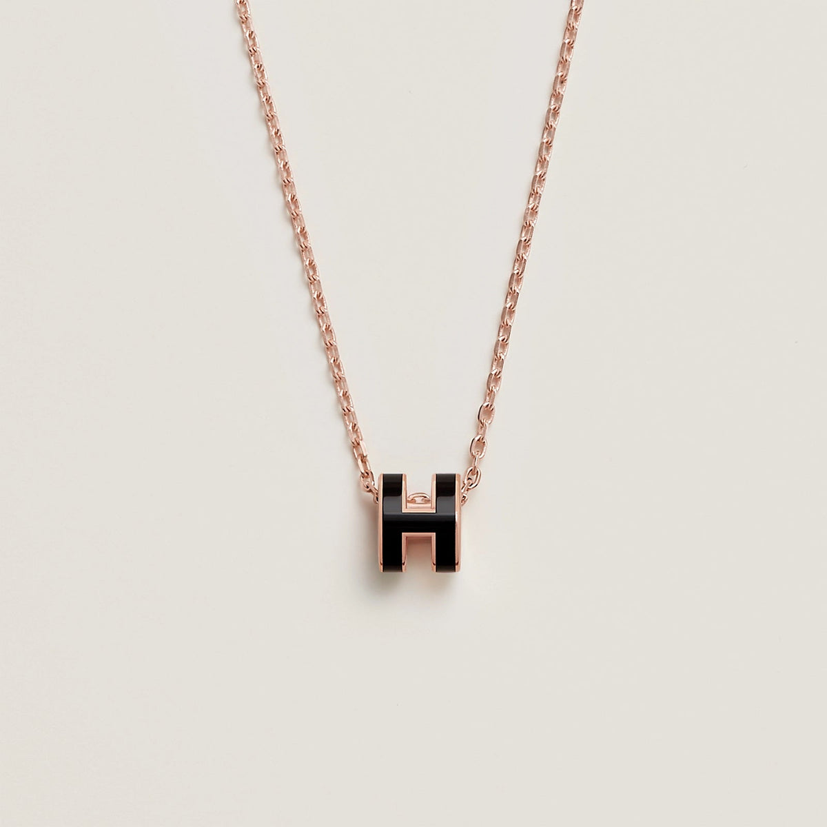 HERMES Rose Gold Pop H Necklace Metal(Many)