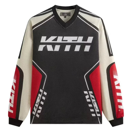 Kith Moto Mesh Long Sleeve Donovan Tee Black