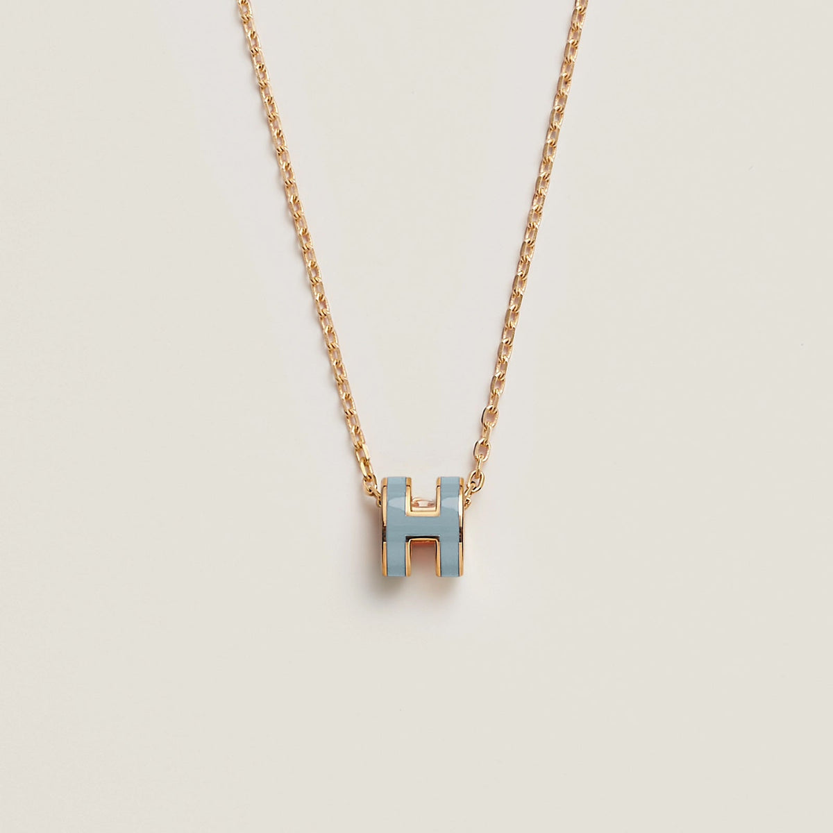 HERMES Gold Pop H Necklace Metal(Mini/Many)