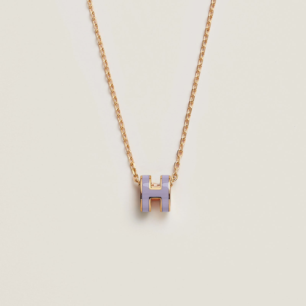 HERMES Gold Pop H Necklace Metal(Mini/Many)