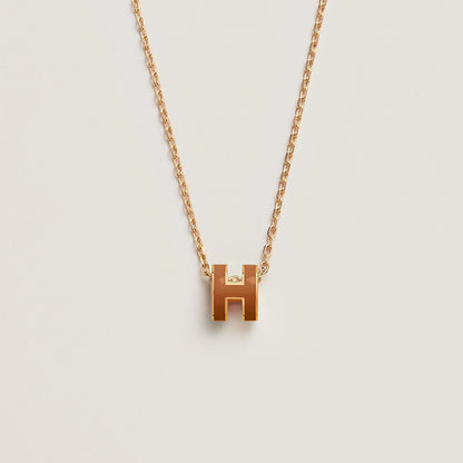 HERMES Gold Pop H Necklace Metal(Mini/Many)